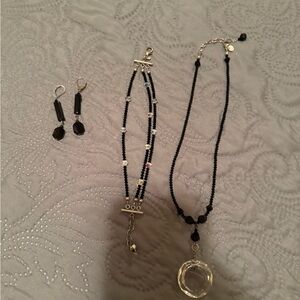 Emily Ray Black Beaded Wrap Bracelet with Crystal Beads